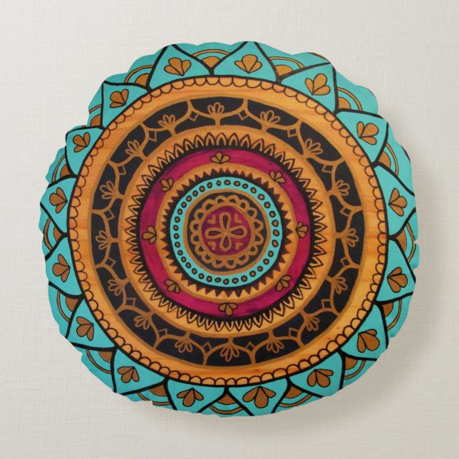 Guld- flickarundadekorativ kudde (Framsidan)