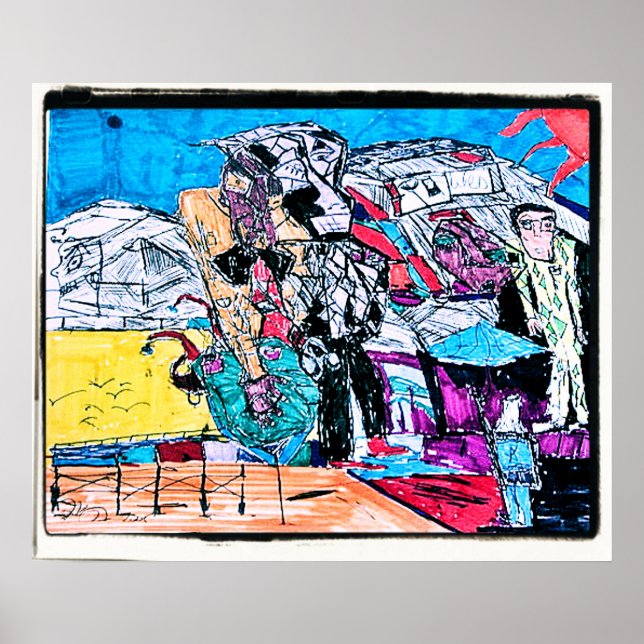 guld flod ritning poster (Framsidan)