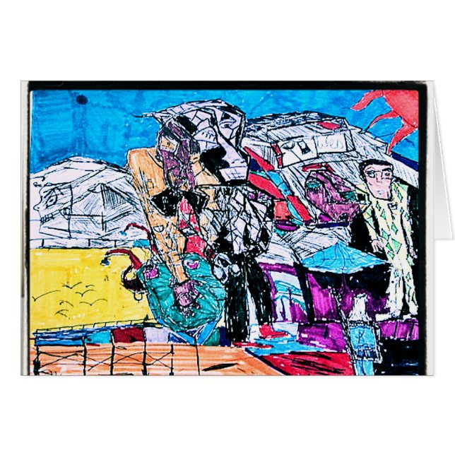 guld floden teckning hälsningskort (Framsidan Horizontal)