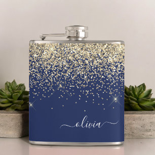 Guld-flottan Blue Girly Glitter Gnistra Monogram N Fickplunta