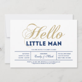 Guld, flottan | Modern Typografi Boy Shower Inbjudningar