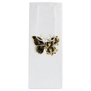 Guld Flower Butterfly med Black Orchid