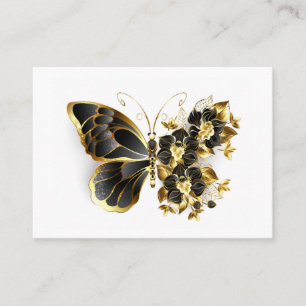 Guld Flower Butterfly med Black Orchid