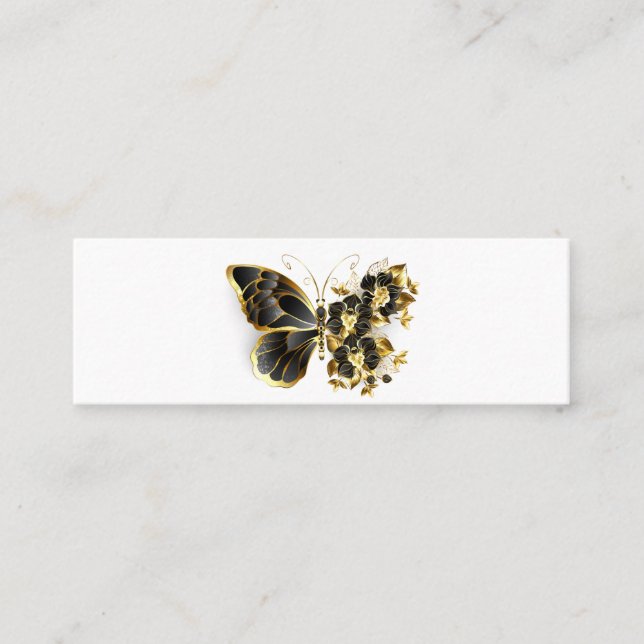 Guld Flower Butterfly med Black Orchid (Framsida)