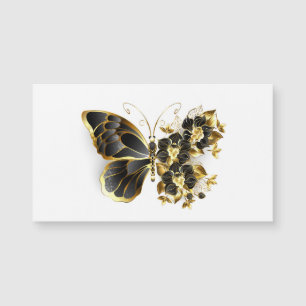 Guld Flower Butterfly med Black Orchid