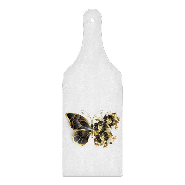 Guld Flower Butterfly med Black Orchid (Framsidan)