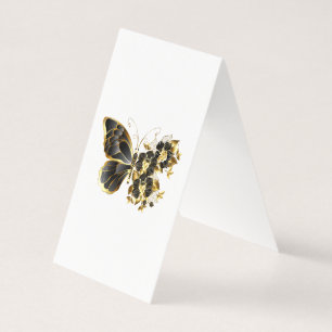 Guld Flower Butterfly med Black Orchid Kort