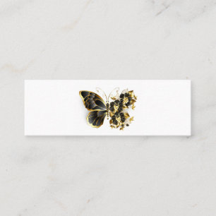 Guld Flower Butterfly med Black Orchid Lojalitetskort