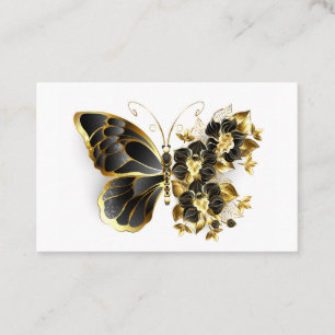 Guld Flower Butterfly med Black Orchid Lojalitetskort