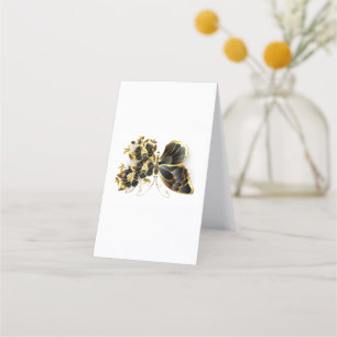 Guld Flower Butterfly med Black Orchid Lojalitetskort