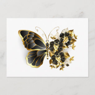 Guld Flower Butterfly med Black Orchid Meny