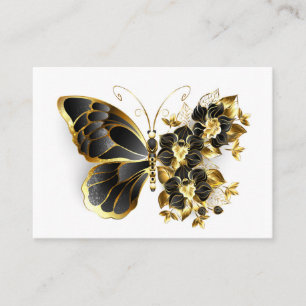 Guld Flower Butterfly med Black Orchid Placeringskort