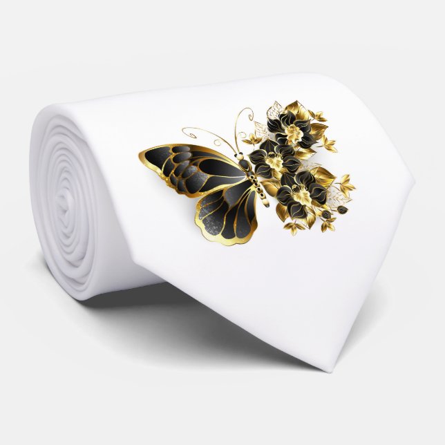 Guld Flower Butterfly med Black Orchid Slips (Rullad)