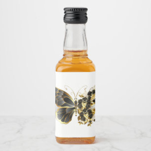 Guld Flower Butterfly med Black Orchid Spritflaskor Etikett