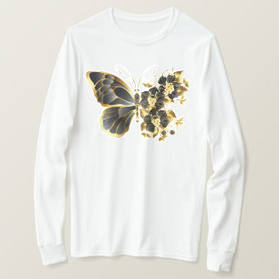 Guld Flower Butterfly med Black Orchid T Shirt