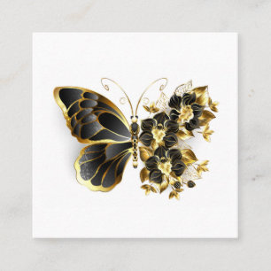 Guld Flower Butterfly med Black Orchid Tidsbeställning Kort