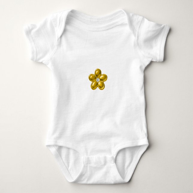 GULD FLOWER MED DIAMOND T SHIRT (Framsida)