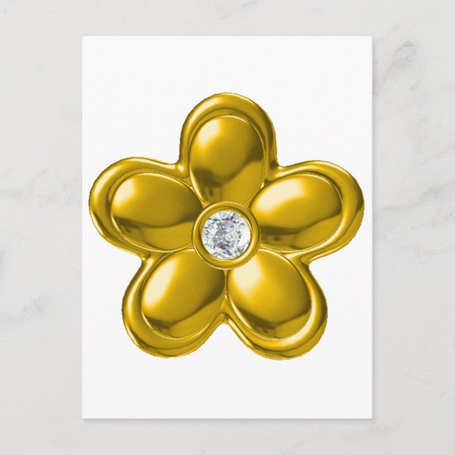 GULD FLOWER MED DIAMOND VYKORT (Framsida)