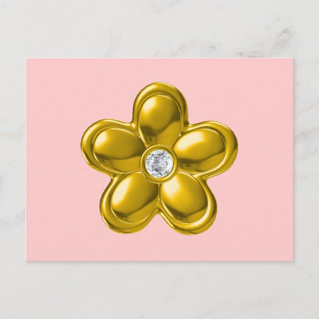 GULD FLOWER MED DIAMOND VYKORT (Framsida)