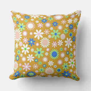 Guld Flower Power Kudde