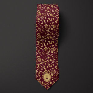 Guld Flowers on Burgundy Monogram Slips