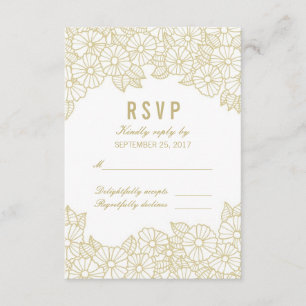 Guld Flowers on White Response OSA kort