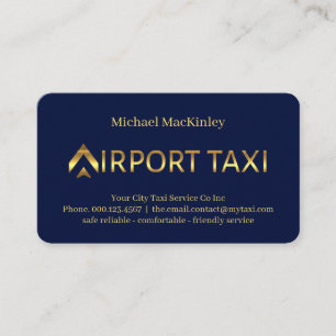 Guld Flygplats Taxi Service Visitkort