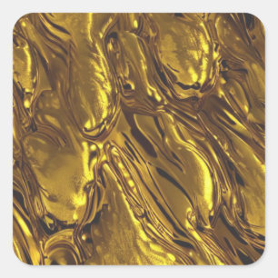 Guld flytande fyrkantigt klistermärke