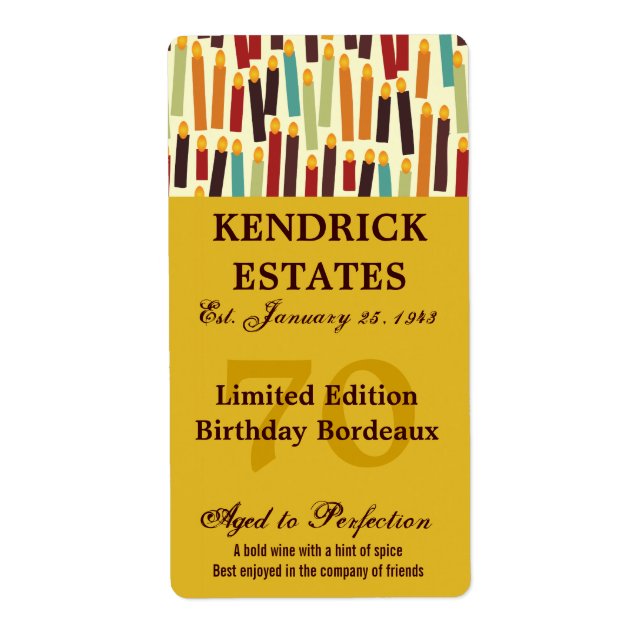 Guld födelsedag Vin (375 ml) Fraktsedel (Framsidan)