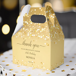 Guld födelsedagsfest elegant minimalistisk tack presentaskar