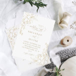 Guld Fodrad Blommig Vit och Guld Bröllop<br><div class="desc">Få dina gäster upphetsade för det oförglömliga bröllop som du kommer att ha med dina inbjudningar till Guld Linted Blommigt White & Guld bröllopsdagar.</div>