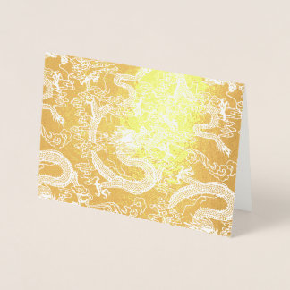Guld Foil Chinese Dragon Mönster Folierat Kort