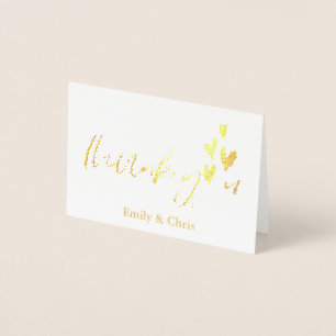 Guld Foil Cute Calligraphy Photo Tack Folierat Kort