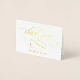 Guld Foil | Elegant Calligraphy Photo Tack Folierat Kort