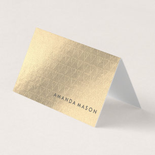 Guld Foil Fashionable Lux Triangle Mönster Visitkort