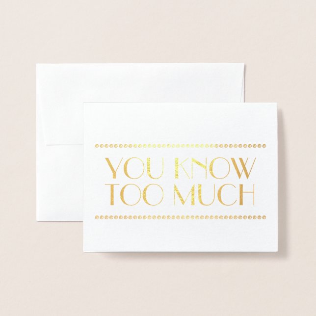 Guld Foil | Funny Bridesmaid eller Maid of honor Folierat Kort (Framsida med kuvert)