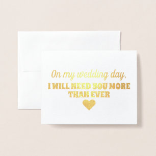 Guld Foil   Funny Bridesmaid eller Maid of honor Folierat Kort