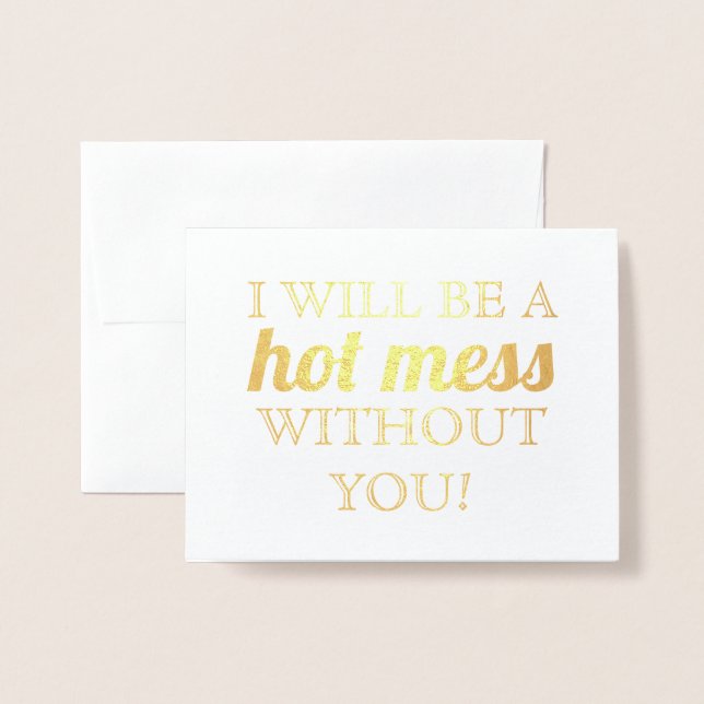 Guld Foil | Funny Bridesmaid eller Maid of honor Folierat Kort (Framsida med kuvert)