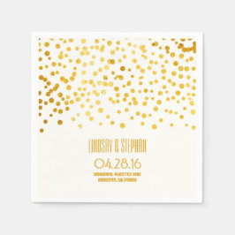 guld foil konetti bröllop pappersservett