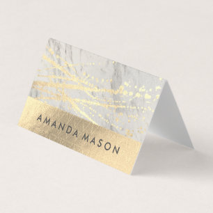 Guld Foil   Lux Triangle Golden Splatter Visitkort