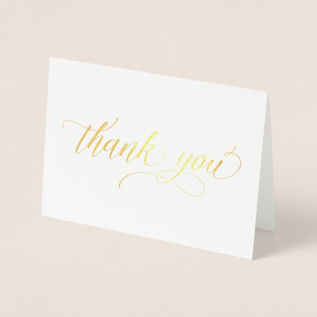 Guld Foil - simple minimalist-tack you card Folierat Kort (Framsida)