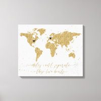 Guld Foil World Map Miles kan inte separera