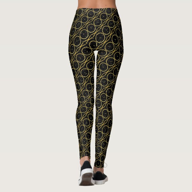 Guld Foil XO Hugs och Kisses + Glitter Flecks Leggings (Baksida)