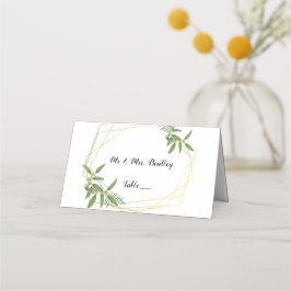 Guld, Foliage, Forest Woodland Place Cards Placeringskort