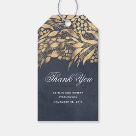 Guld Foliage Tack Presentetikett