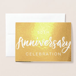 Guld Folie 50-årsfirande Party Inbjudningar