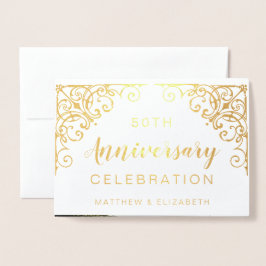 Guld Folie 50-årsfirande Party-inbjudningar Folierat Kort