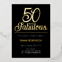 Guld Folie "50 och fantastisk" Femtioårsfirande