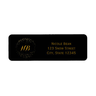 Guld folie Abstrakt Cirkel Moderna Adressetiketter Returadress Etikett