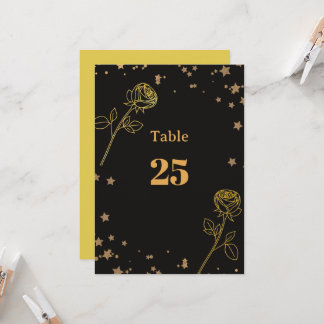 Guld Folie Blommig Kant Bröllops Bord Nummer Inbjudningar
